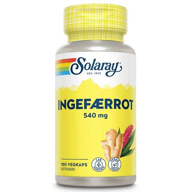 Hovedbilde Ingefærrot Solaray 100 vegetabilske kapsler 